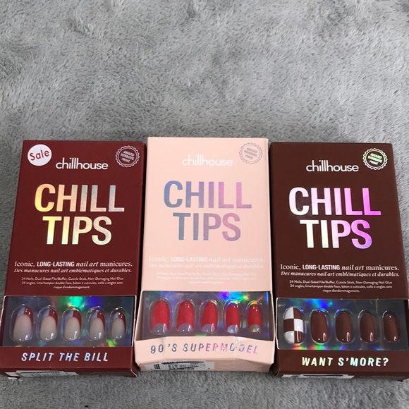 3 Assorted Chillhouse Nail Tips New - Picture 1 of 6